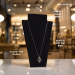 Black Necklace Display Stand Jewelry Bust Holder | Matte Finish Necklace Jewellery Stand | Pendant Chain Display Organizer | Scratch Free Jewelry Display for Shop, Showroom & Photography(Black Color) - Image 2