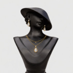 Mannequin Stand Matte Black Necklace Pendant Chain Earring Holder Display Organizer for Home Shop Counter(Black Color) - Image 2