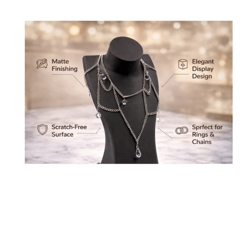 Premium Necklace Display Bust Stand – 3D Printed Jewelry Holder for Dressing Table, Shop & Exhibition Use, Lightweight Durable Plastic Neck Stand, Space Saving Organizer for Chains & Accessories(Black Color) - Image 5