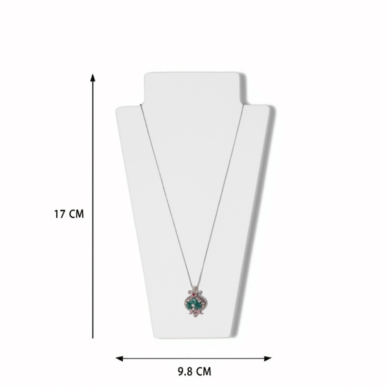White Necklace Display Stand Jewelry Bust | Matte Finish Necklace Holder | Pendant Chain Display Stand | Jewelry Display Mannequin for Shop, Photography & Home(White Color) - Image 2