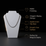 Premium White Necklace Jewellery Stand Angular Design | 3D Printed Display Bust Holder | Lightweight Durable Plastic Organizer | Space Saving Jewelry Display for Home, Shop & Exhibition(White Color) - Image 5