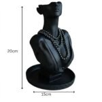 Premium Black Necklace Display Bust Stand | 3D Printed Jewellery Mannequin Holder | Durable Lightweight Plastic Necklace Display for Shop, Home, Exhibition & Dressing Table(Black Color) - Image 2