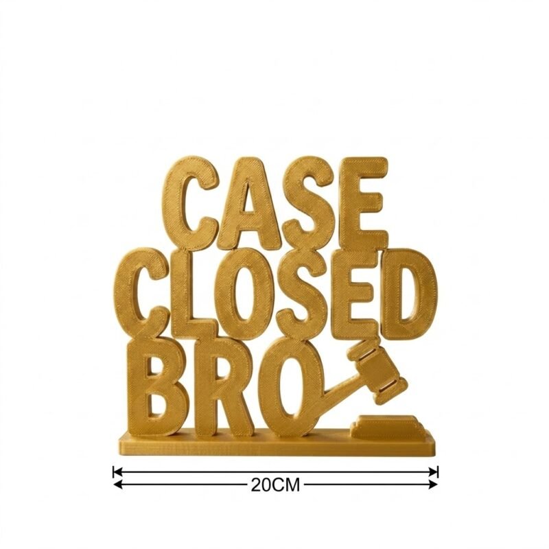 3D Printed Case Closed Bro Desk Gift | Funny Office Decor | Corporate Desk Item - Image 2