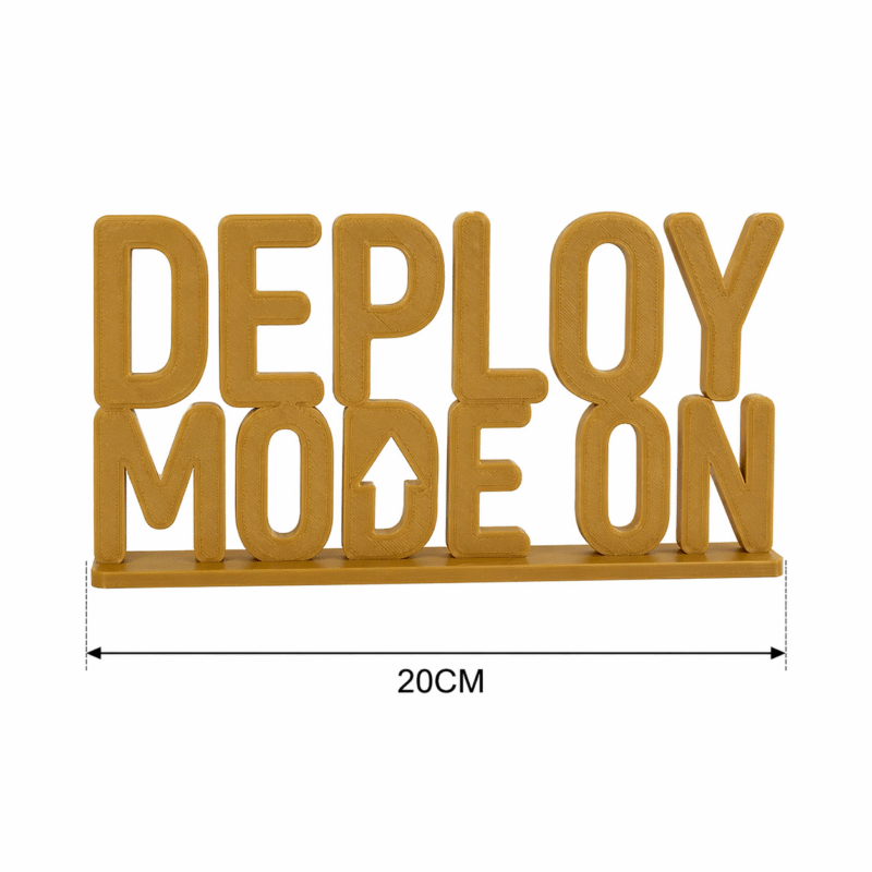 Deploy Mode On 3D Printed Desk Name Sign for Office, Startup, IT Workspace Decor - Image 5
