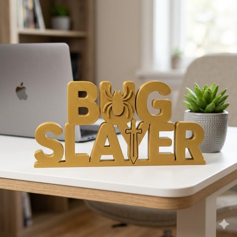 Bug Slayer 3D Printed Desk Sign for Gamer Coding Desk Decor - Image 2