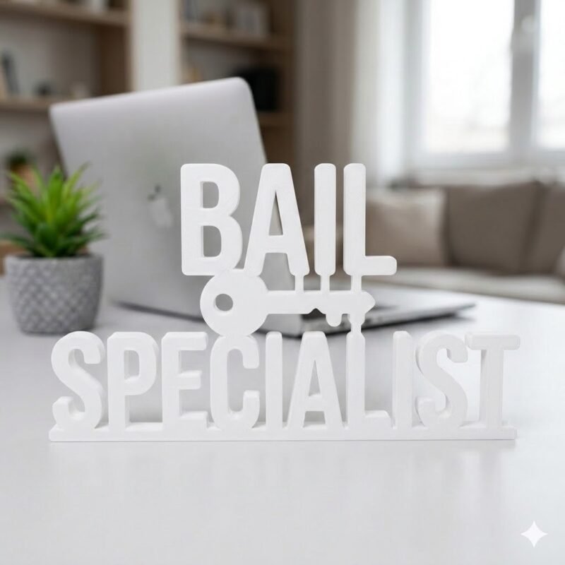 Bail Specialist 3D Printed Desk Sign for Lawyer Office Desk Decor - Image 6