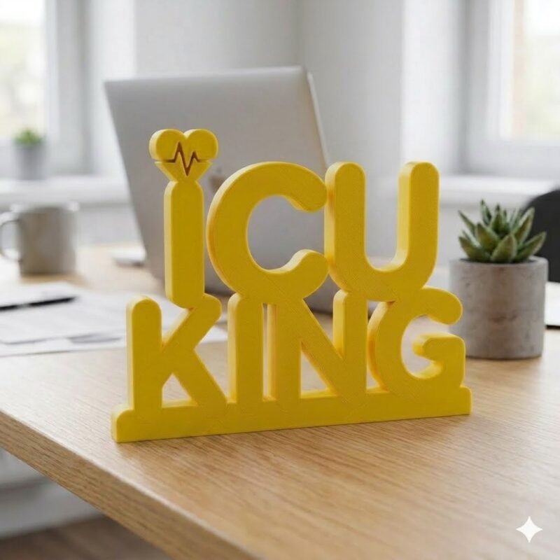 ICU King 3D Printed Doctor Name Plate for Desk | Hospital & Clinic Decor Gift - Image 2