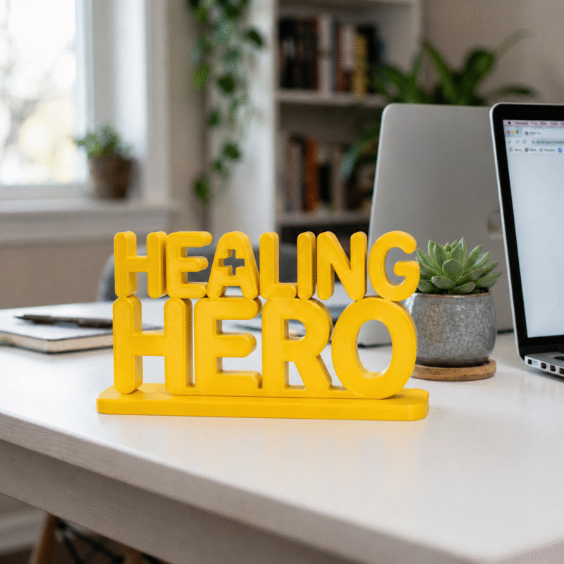 Healing Hero 3D Printed Desk Sign for Doctors & Nurses | Medical Gift Decor - Image 7