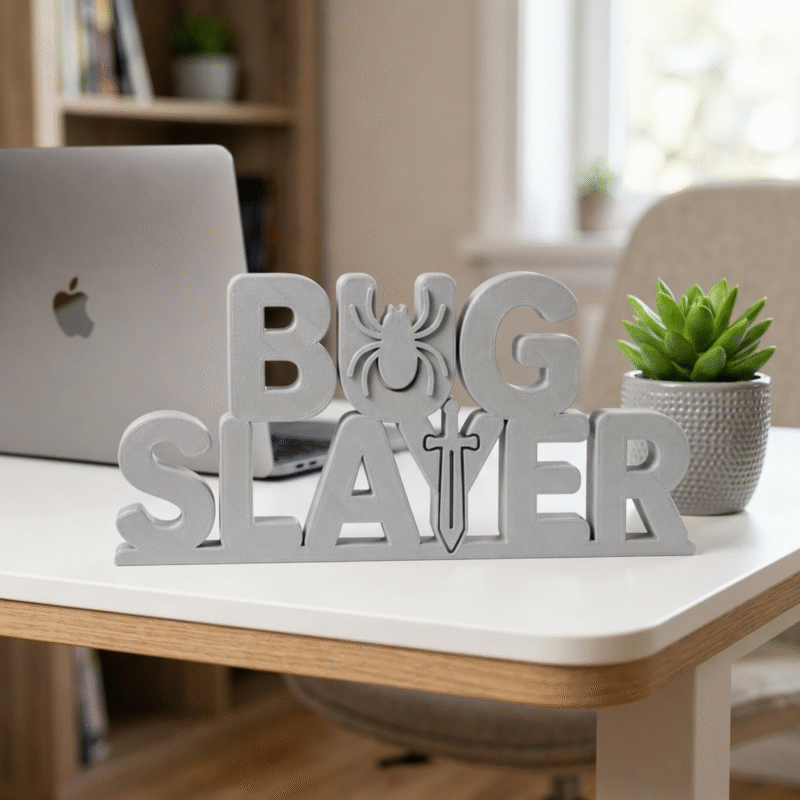 Bug Slayer 3D Printed Desk Sign for Gamer Coding Desk Decor - Image 6