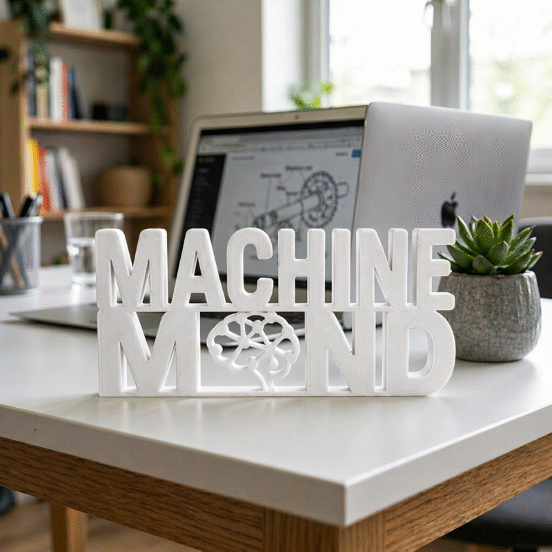 Machine Mind 3D Printed Desk Sign for Office, Workspace Decor & Tech Table Styling - Image 7