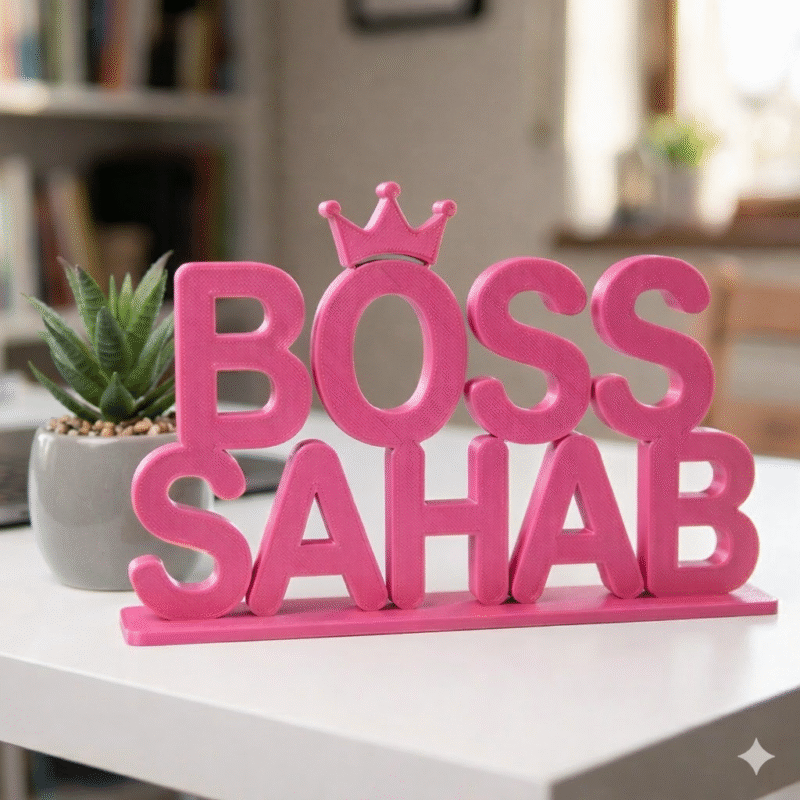 Boss Sahab 3D Printed Desk Sign for Office Desk & Boss Cabin Decor - Image 7