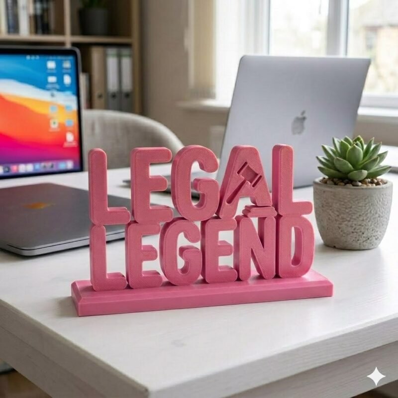 Legal Legend 3D Printed Desk Sign for Lawyers | Office Decor Name Plate - Image 7