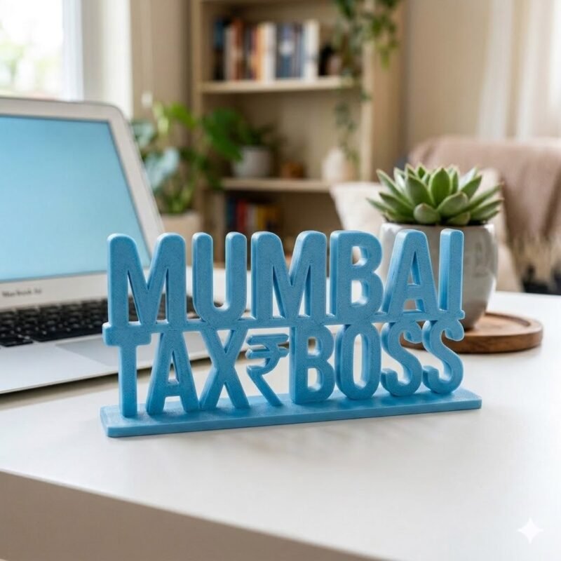 Mumbai Tax Boss 3D Printed Desk Name Plate for CA Office, Tax Consultant Gift, Professional Desk Decor India - Image 8