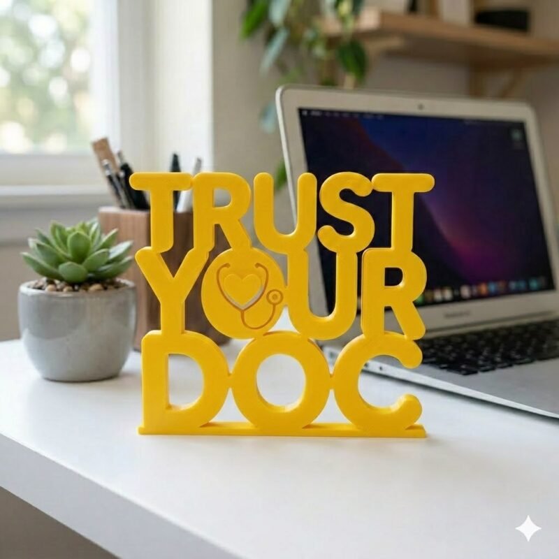 Trust Your Doc 3D Printed Doctor Name Plate | Clinic Desk Sign & Medical Gift - Image 2