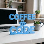 Coffee & Code Desk Sign 3D Printed for Developers Office Decor Gift - Image 6