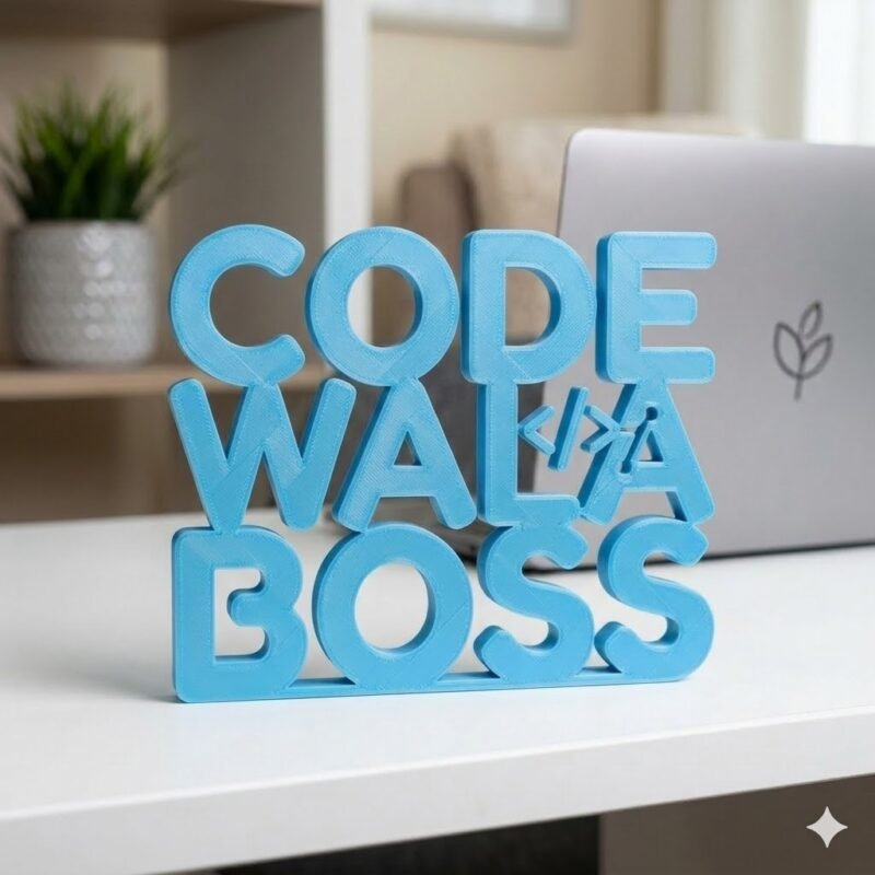 Code Wala Boss 3D Printed Desk Sign for Developer Desk Decor - Image 5
