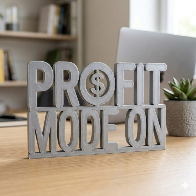 Profit Mode On 3D Printed Desk Sign | Office Decor for Entrepreneurs & Traders - Image 5