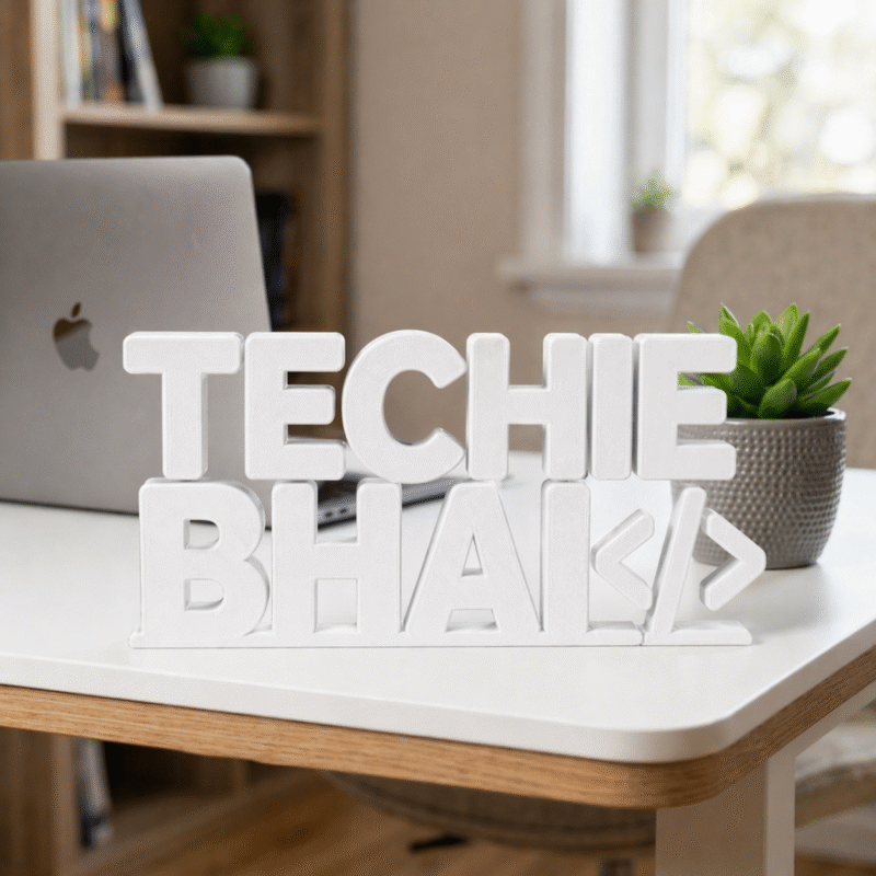 Techie Bhai 3D Printed Desk Sign for Developer Office Desk Decor - Image 8