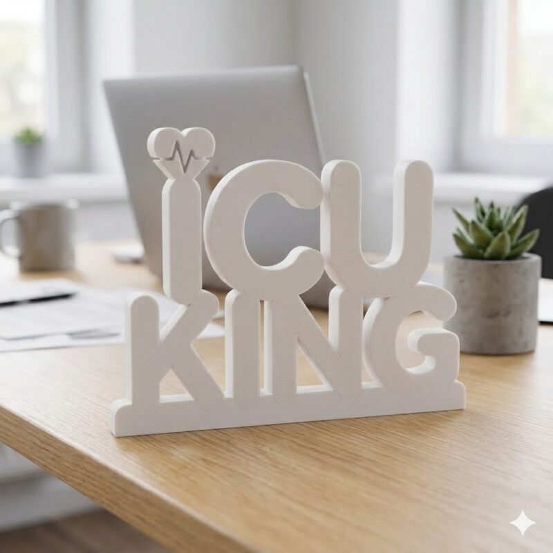 ICU King 3D Printed Doctor Name Plate for Desk | Hospital & Clinic Decor Gift - Image 4