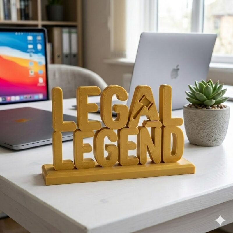 Legal Legend 3D Printed Desk Sign for Lawyers | Office Decor Name Plate - Image 9