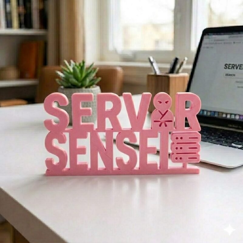 Server Sensei 3D Printed Desk Sign for IT Professionals | Developer Gift - Image 4