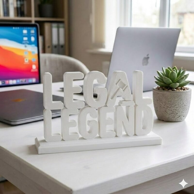 Legal Legend 3D Printed Desk Sign for Lawyers | Office Decor Name Plate - Image 8