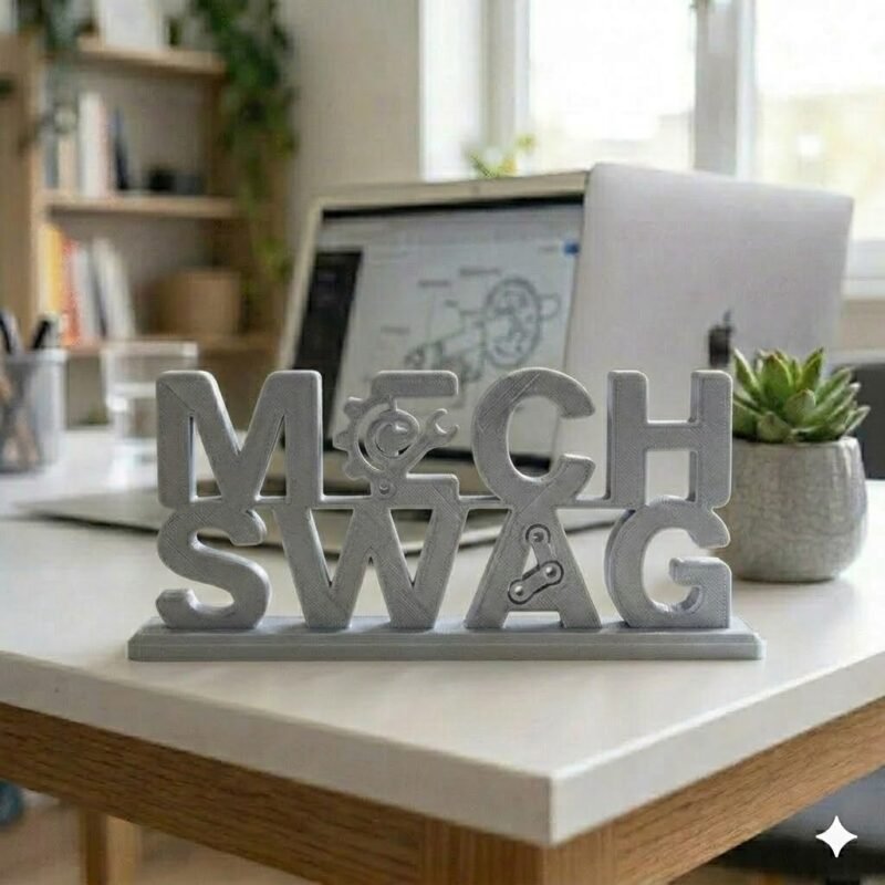 Mech Swag 3D Printed Desk Sign for Mechanical Engineers, Workshop & Office Decor Gift - Image 2