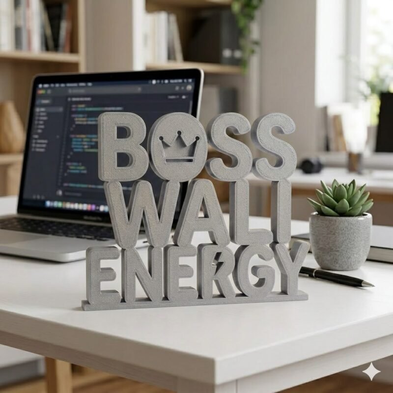 Boss Wali Energy 3D Printed Desk Sign | Office Motivational Decor Gift - Image 7