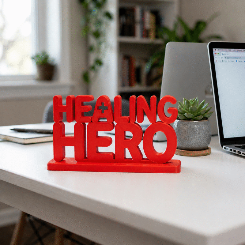 Healing Hero 3D Printed Desk Sign for Doctors & Nurses | Medical Gift Decor - Image 9
