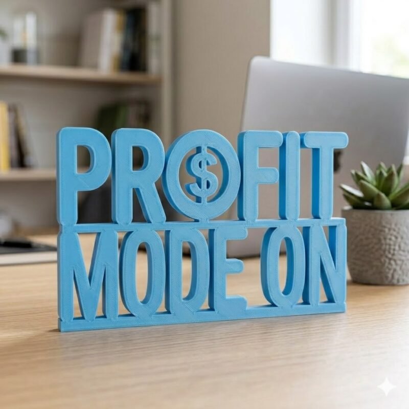Profit Mode On 3D Printed Desk Sign | Office Decor for Entrepreneurs & Traders - Image 3