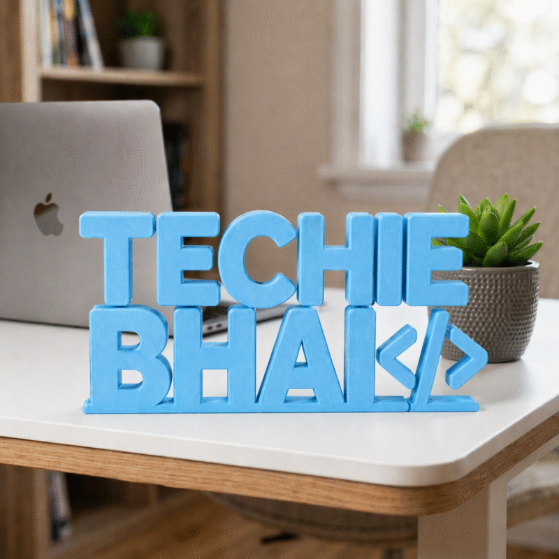 Techie Bhai 3D Printed Desk Sign for Developer Office Desk Decor - Image 6
