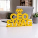 CEO Swag 3D Printed Desk Sign for Office Desk, Boss Gift, Entrepreneur Workspace Decor