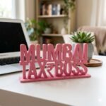 Mumbai Tax Boss 3D Printed Desk Name Plate for CA Office, Tax Consultant Gift, Professional Desk Decor India - Image 3
