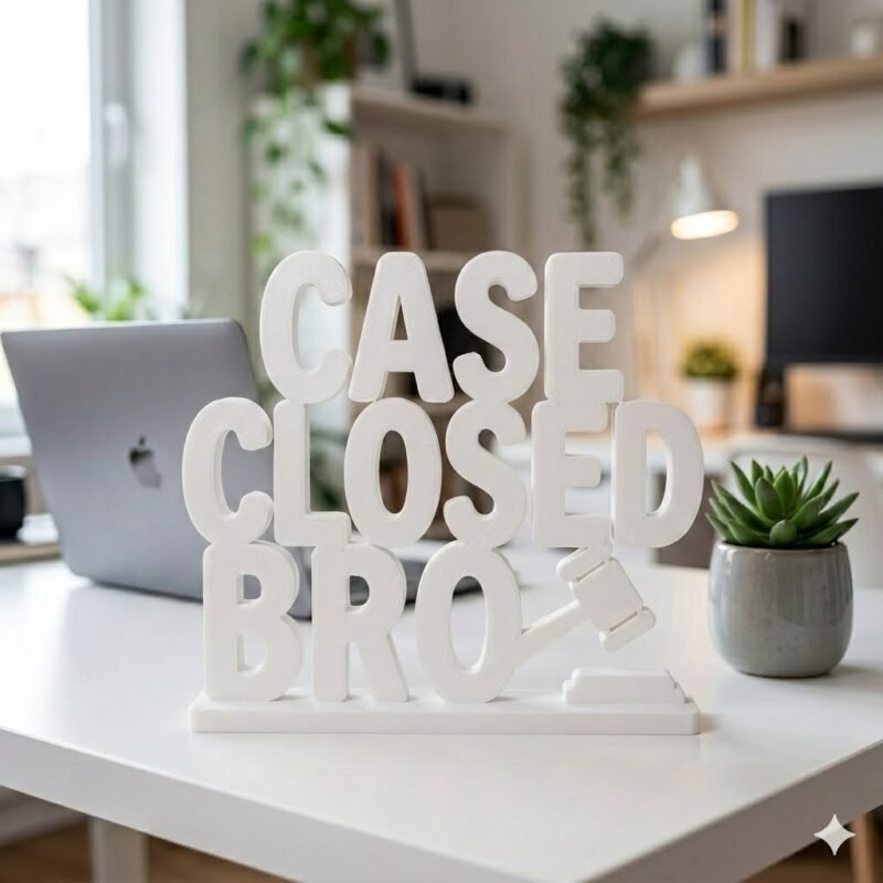 3D Printed Case Closed Bro Desk Gift | Funny Office Decor | Corporate Desk Item - Image 8