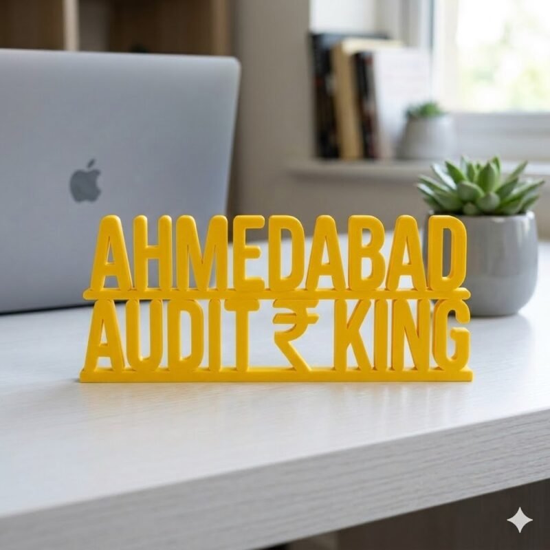 Ahmedabad Audit King 3D Printed Desk Name Plate for CA | Office Decor Gift - Image 3
