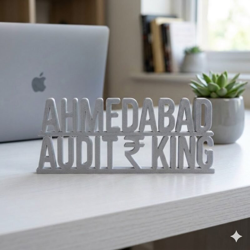 Ahmedabad Audit King 3D Printed Desk Name Plate for CA | Office Decor Gift - Image 6