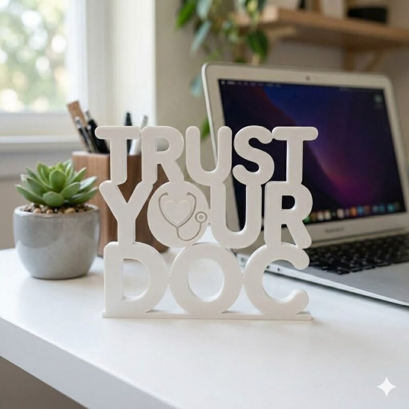 Trust Your Doc 3D Printed Doctor Name Plate | Clinic Desk Sign & Medical Gift - Image 8