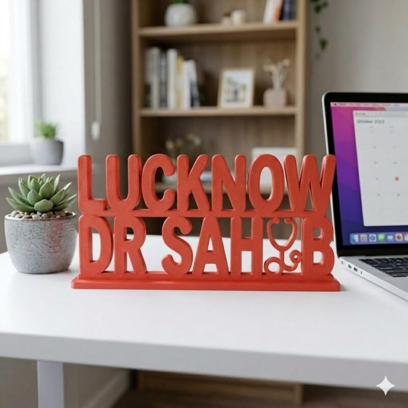 Lucknow Dr Sahab 3D Printed Doctor Name Plate | Personalized Desk Sign for Clinic & Hospital - Image 6
