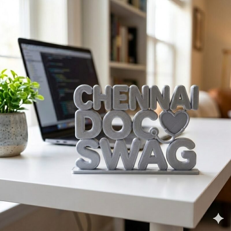 Chennai Doctor Name Plate 3D Printed | Clinic Desk Name Stand | Personalized Medical Gift - Image 3