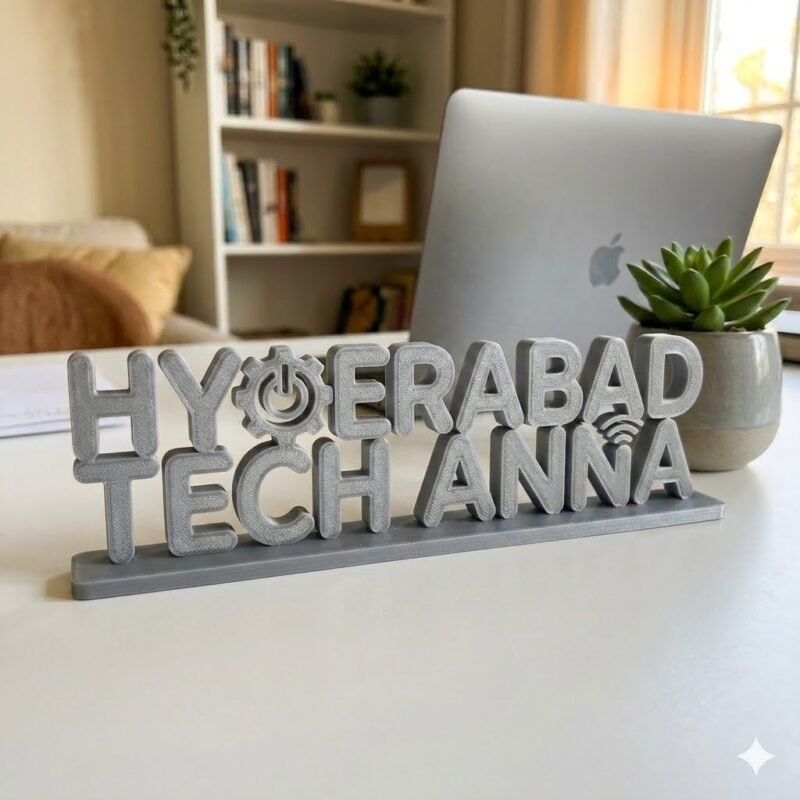 Hyderabad Tech Anna 3D Printed Desk Sign for Office Decor and Tech Gifts - Image 4