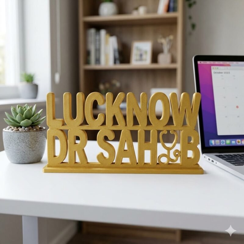 Lucknow Dr Sahab 3D Printed Doctor Name Plate | Personalized Desk Sign for Clinic & Hospital - Image 9