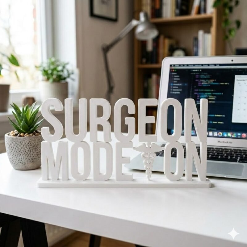Surgeon Mode On 3D Printed Name Plate for Doctors | Clinic Desk Decor & Surgeon Gift - Image 7