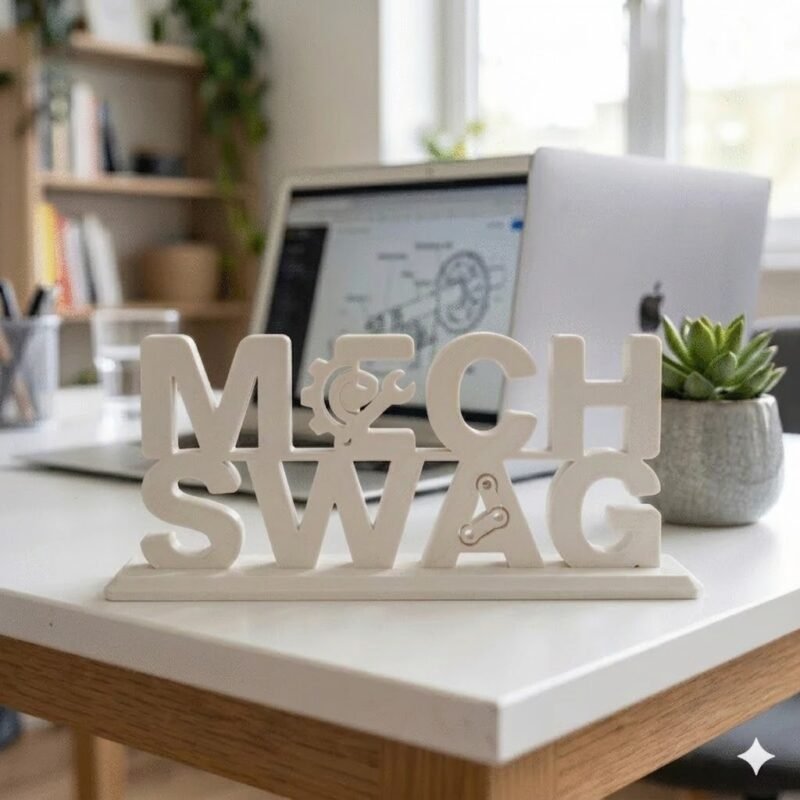 Mech Swag 3D Printed Desk Sign for Mechanical Engineers, Workshop & Office Decor Gift - Image 8