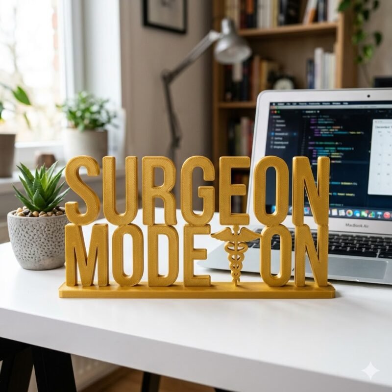 Surgeon Mode On 3D Printed Name Plate for Doctors | Clinic Desk Decor & Surgeon Gift - Image 8