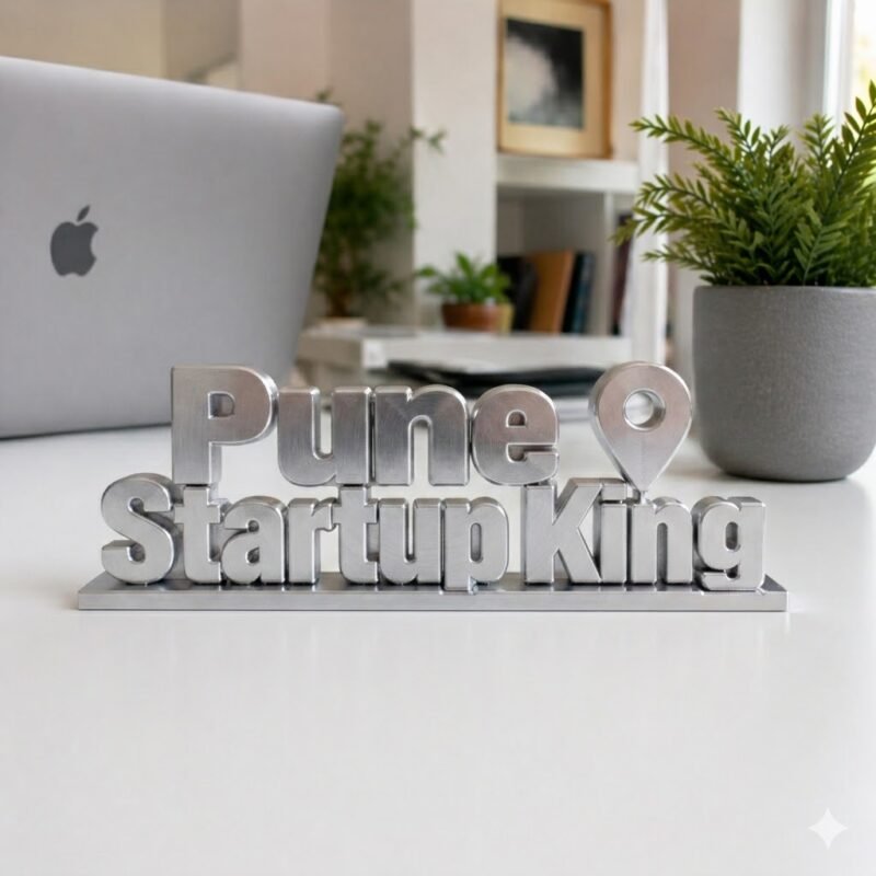 Pune Startup King 3D Printed Desk Sign | Office Decor for Startups & Entrepreneurs - Image 5