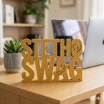Stetho Swag 3D Printed Medical Desk Name Plate for Doctors Clinics Office Decor Gift