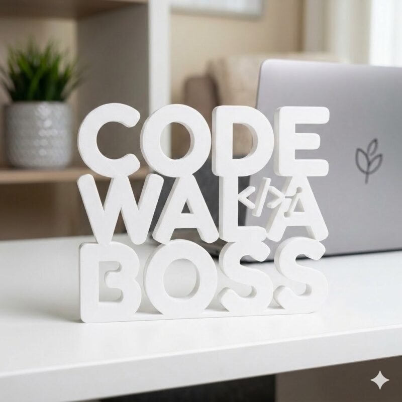 Code Wala Boss 3D Printed Desk Sign for Developer Desk Decor - Image 6