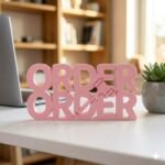 Order Order 3D Printed Desk Sign for Lawyer Office | Legal Decor Gift | Advocate Table Display - Image 4
