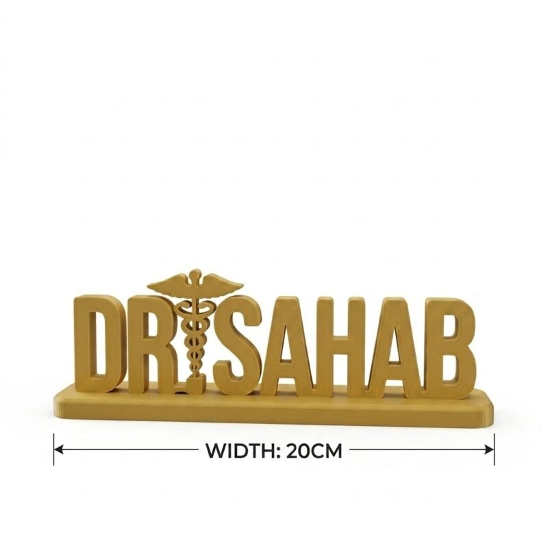 Dr Sahab 3D Printed Name Plate for Clinic, Doctor Desk Sign & Medical Office Decor - Image 9