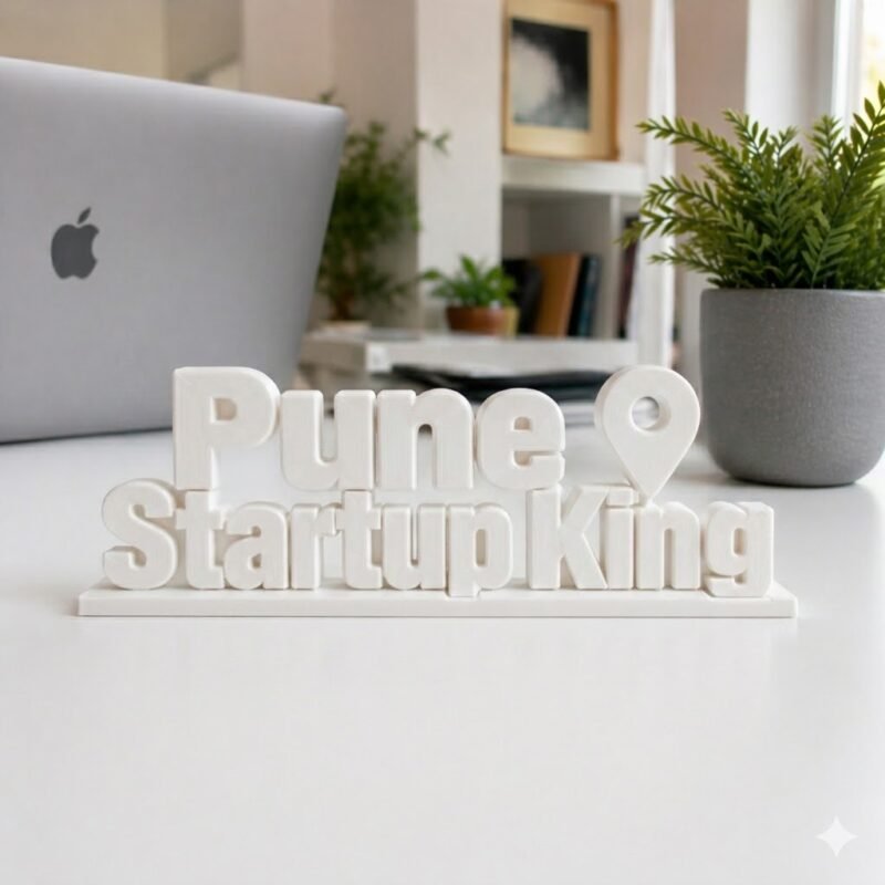 Pune Startup King 3D Printed Desk Sign | Office Decor for Startups & Entrepreneurs - Image 4